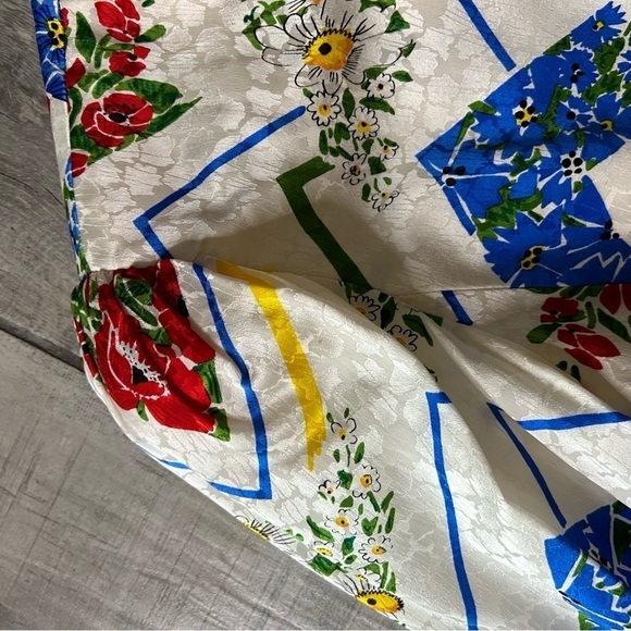 Vintage 80s Anne Crimmins Umi 1980s skirt suit mixed print silk size 10 - Picture 6 of 11